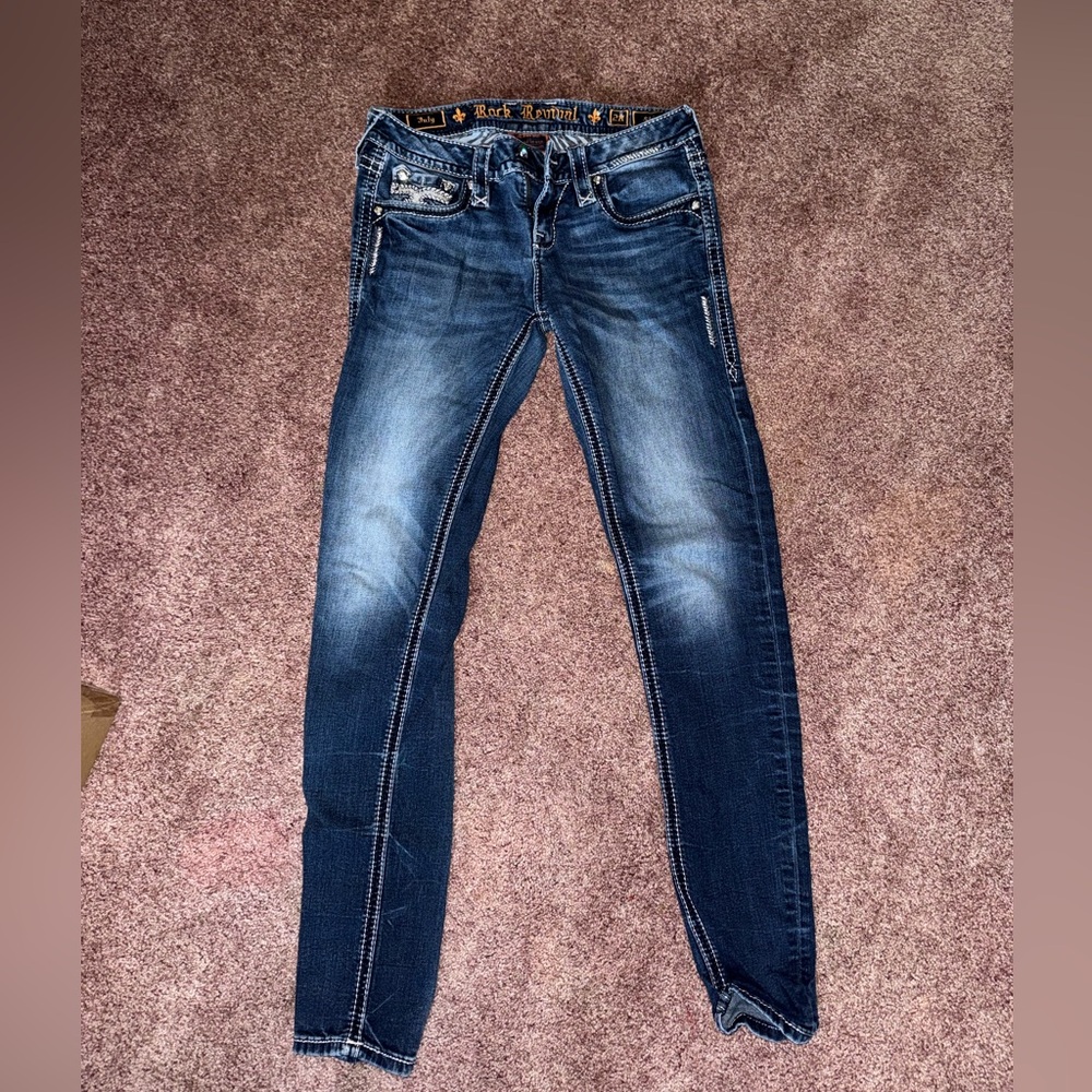 Rock Revival Women's Dark Blue Skinny Jeans
